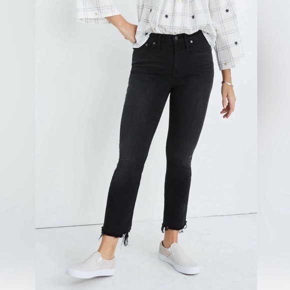 Madewell Denim - Madewell Tall Cali‎ Demi-Boot Jeans in Berkeley Black: Chewed-Hem Edition Sz 26T